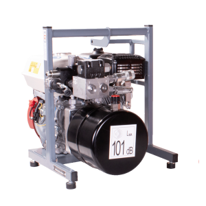 Hydraulikaggregat mit Benzinmotor auf Rahmengestell